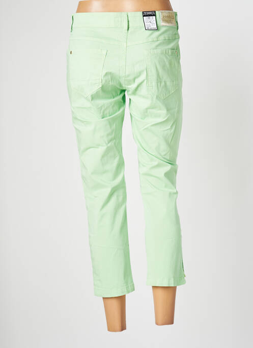 Pantacourt stretch taille normale vert ZERRES femme