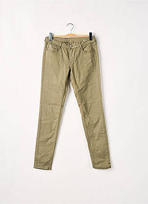 Pantalon slim taille basse taille basse vert LE TEMPS DES CERISES femme