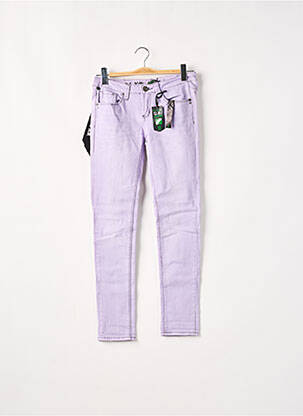 Pantalon slim taille basse taille basse violet ONE GREEN ELEPHANT femme