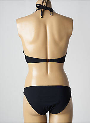 Maillot de bain 1 pièce effet matière satinée haut triangles noir AUBADE femme