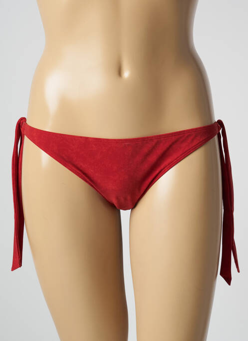 Bas de maillot de bain effet matière satinée bikini rouge MARLIES DEKKERS femme