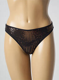 Tanga effet matière satinée noir MARLIES DEKKERS femme