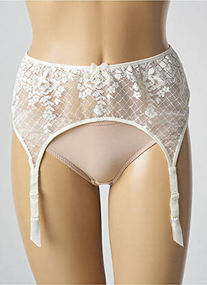 Guêpière/porte-jarretelle effet matière satinée beige EMPREINTE femme