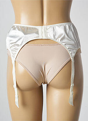 Guêpière/porte-jarretelle effet matière satinée beige EMPREINTE femme