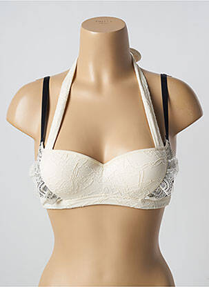 Soutien-gorge effet matière satinée haut soutien-gorge push-up beige MARLIES DEKKERS femme