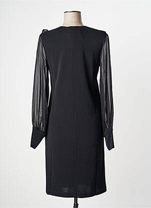 Robe mi-longue tissage crêpe manches longues noir MAX MARA femme