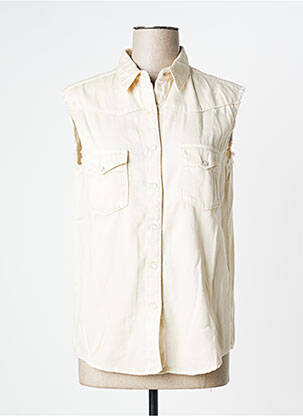 Chemisier coupe cintrée sans manche beige DIEGA femme