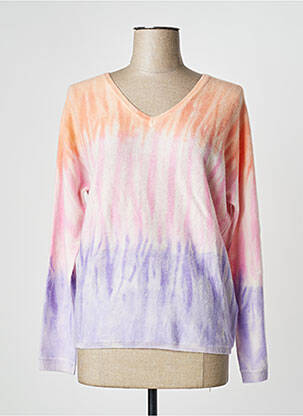 Pull col v manches longues orange NOTSHY femme