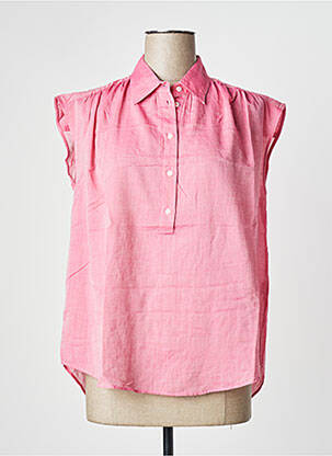 Blouse légère et transparente manches courtes rose DIEGA femme