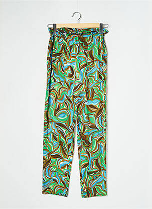 Pantalon droit taille élastique taille normale vert DIEGA femme