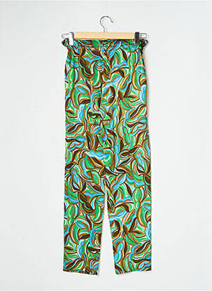 Pantalon droit taille élastique taille normale vert DIEGA femme