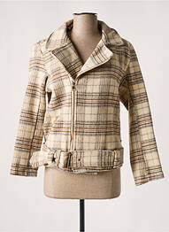 Manteau court sans capuche sans capuche beige CHERRY PARIS femme