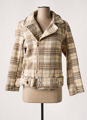 Manteau court sans capuche sans capuche beige CHERRY PARIS femme