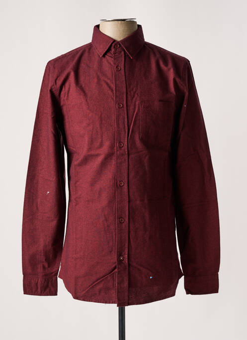 Chemise manches longues rouge TIBET pour homme