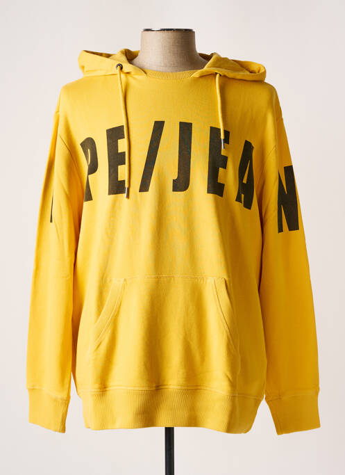 Sweat-shirt à capuche jaune PEPE JEANS pour homme