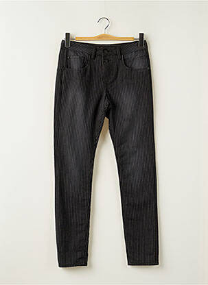 Pantalon slim tissage popeline taille normale noir ON.YOU femme