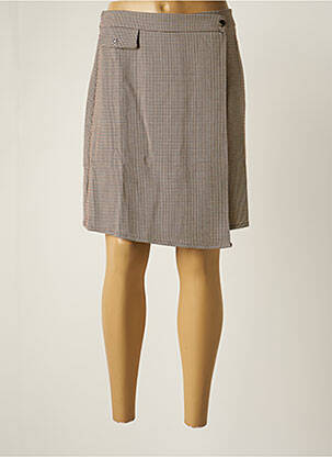 Jupe mi-longue stretch marron CHATTAWAK femme