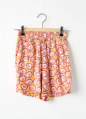 Short coupe droite taille élastique orange TIFFOSI fille