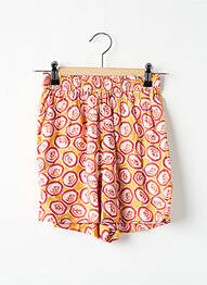Short coupe droite taille élastique orange TIFFOSI fille