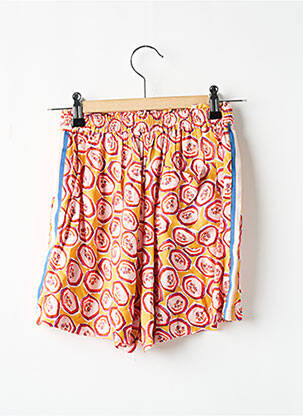 Short coupe droite taille élastique orange TIFFOSI fille