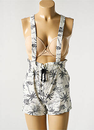 Short taille haute taille élastique blanc TEDDY SMITH fille