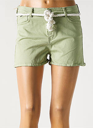 Short fermeture zippée sous rabat boutonné vert LE TEMPS DES CERISES fille