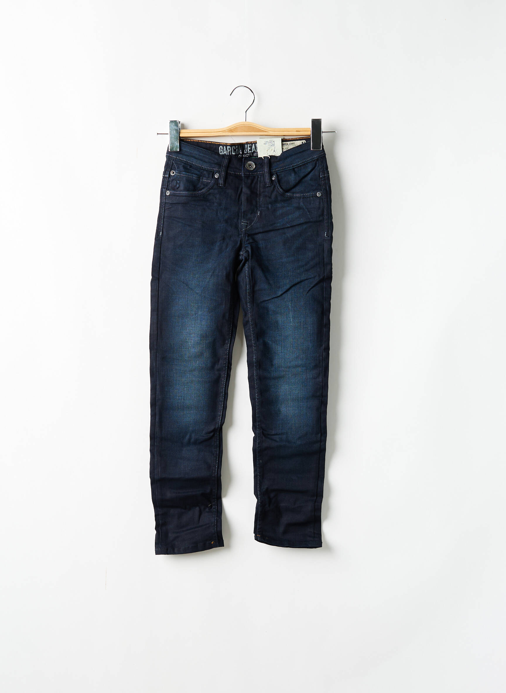 GARCIA Jeans coupe droite de couleur bleu en soldes pas cher 2345690 bleu00 Modz