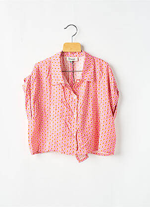 Chemisier tissage popeline manches courtes rose DIXIE fille