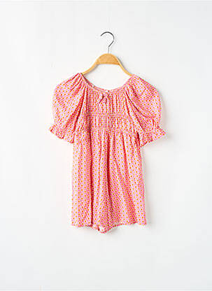 Combishort imprimé fleurs manches courtes rose DIXIE fille