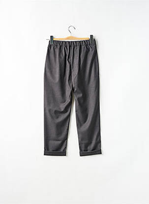 Pantalon droit fermeture zippée sous rabat boutonné taille élastique gris DIXIE fille