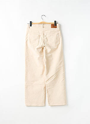Pantalon droit fermeture zippée sous rabat boutonné taille ajustable beige PLEASE fille