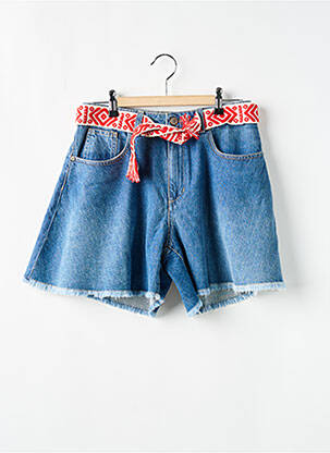 Short tissage denim taille ajustable bleu PLEASE fille