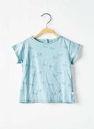 T-shirt fermeture pressionnée manches courtes bleu LES PETITES CHOSES garcon