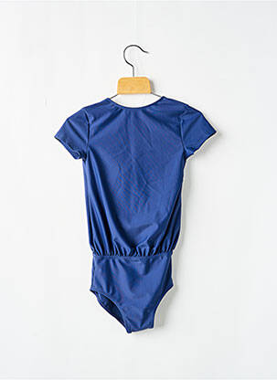 Maillot de bain 1 pièce tissage satiné bleu CANOPEA fille