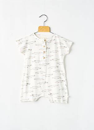 Combishort coupe droite manches courtes blanc LES PETITES CHOSES garcon