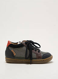 Baskets tissage satiné bout rond noir SHOO POM garcon