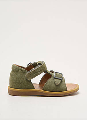 Sandales/nu pieds nubuck bout ouvert vert POM D'API enfant