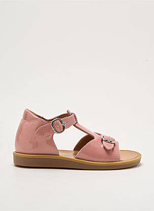 Sandales/nu pieds tissage vernis bout ouvert rose POM D'API fille