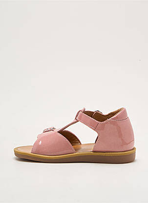 Sandales/nu pieds tissage vernis bout ouvert rose POM D'API fille