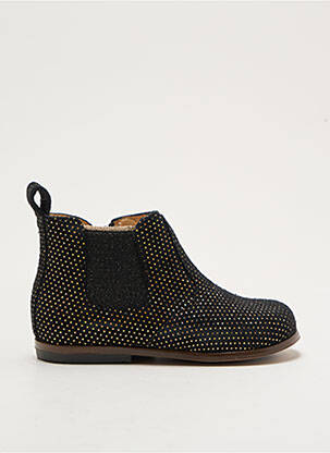 Bottines/boots tissage satiné chiquet noir CLOTAIRE fille