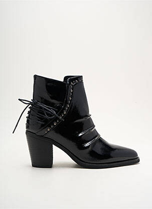 Bottines/boots fermeture zip et lacets talon de 4 à 6cm noir REGARD femme