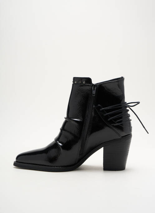 Bottines/boots fermeture zip et lacets talon de 4 à 6cm noir REGARD femme
