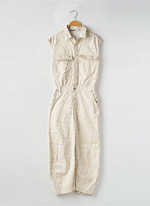 Combi-pantalon fermeture boutonnée sur le devant manches courtes beige PLEASE femme