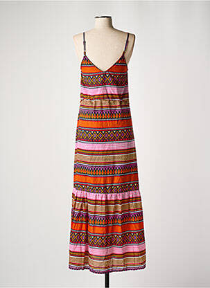 Robe longue manches bretelles ajustables fines bretelles orange ONLY femme