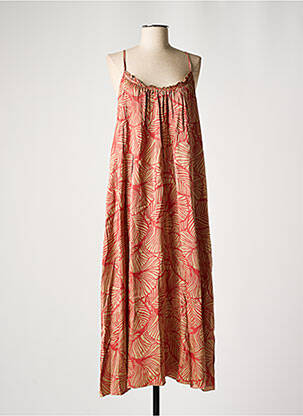 Robe longue coupe fluide fines bretelles rouge PAKO LITTO femme