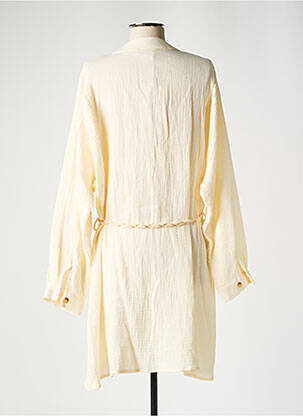 Robe mi-longue coupe fluide manches longues beige GRACE & MILA femme