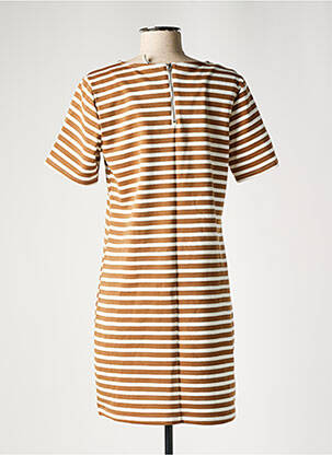 Robe courte fermeture zippée au dos manches courtes marron ONLY femme