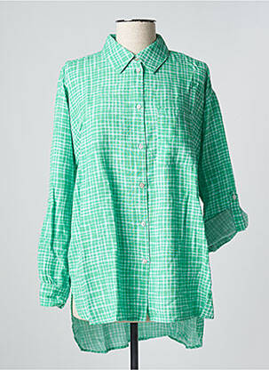 Tunique manches longues col chemisier vert ONLY femme