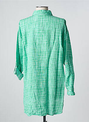 Tunique manches longues col chemisier vert ONLY femme