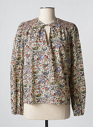 Blouse manches longues manches longues beige GRACE & MILA femme
